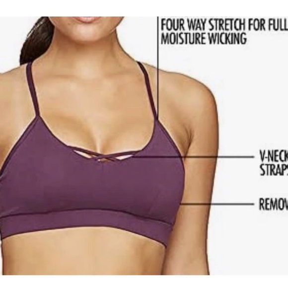 Colosseum Alexa Strappy Womens Plum Purple Sports Bra Size Small - Picture 4 of 9